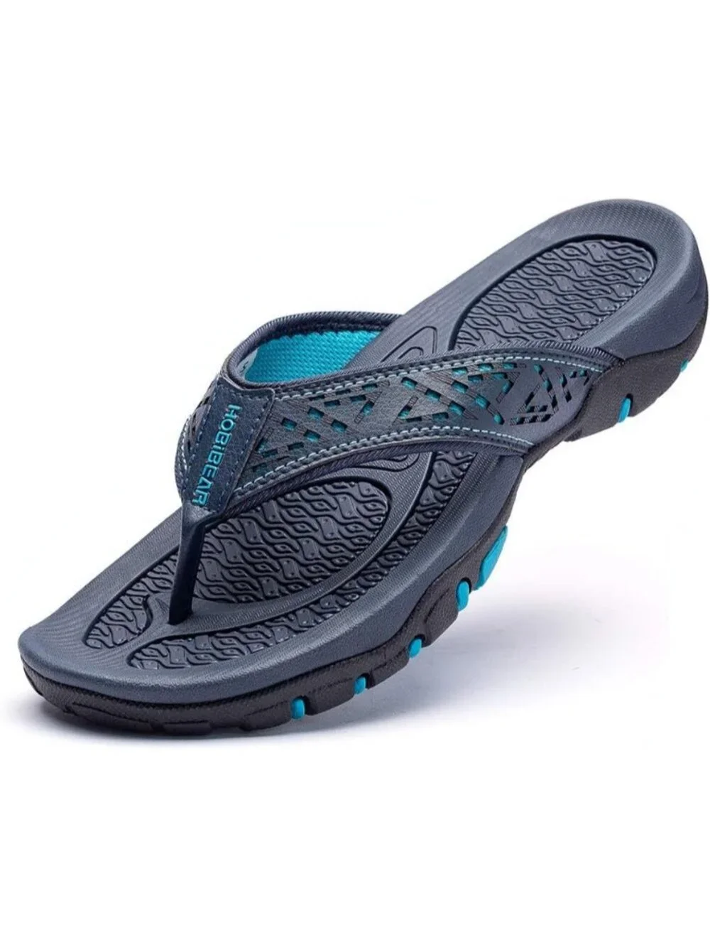 Men's Blue Sport Flip Flops Comfort Outdoor Rubber Casual Thong Sandal Shoes